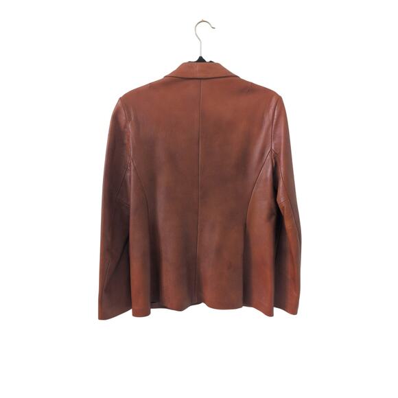 Vintage The Leatherman of California Leather Blazer in Caramel size 14 - Picture 4 of 4